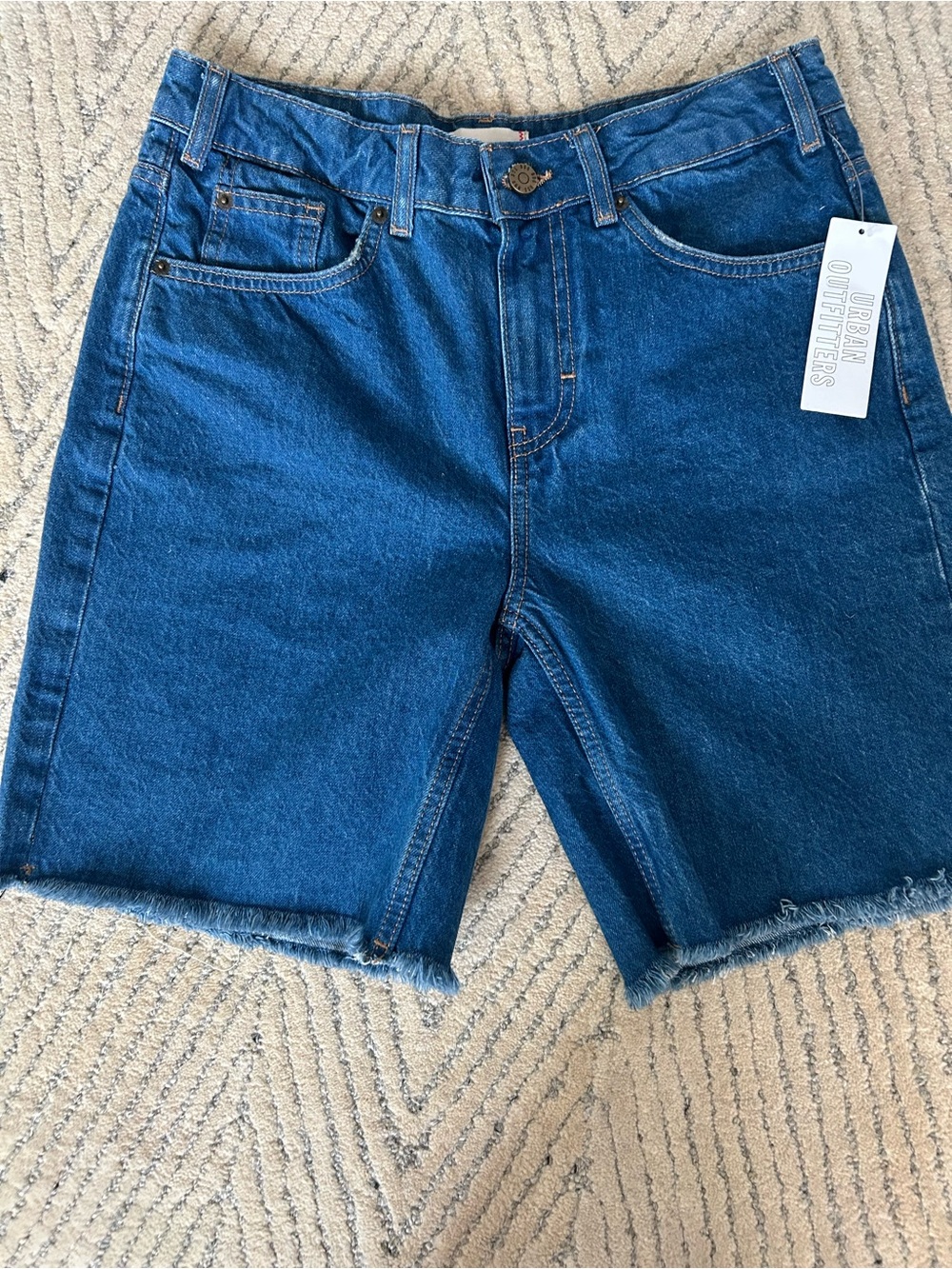 BDG Blue High-Rise Denim Bermuda Shorts